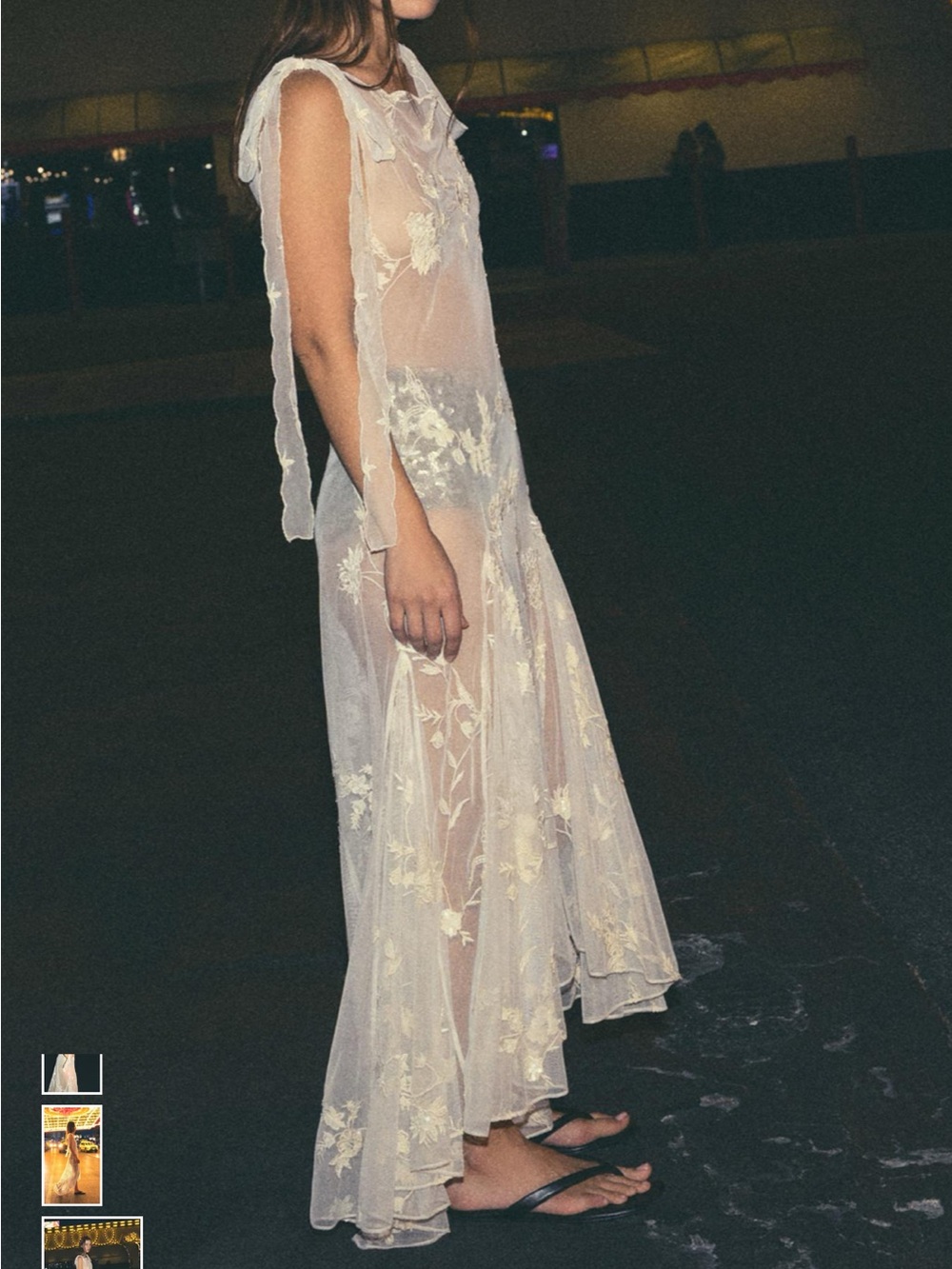Viral Sheer Ivory Floral Lace Maxi Dress - NWT